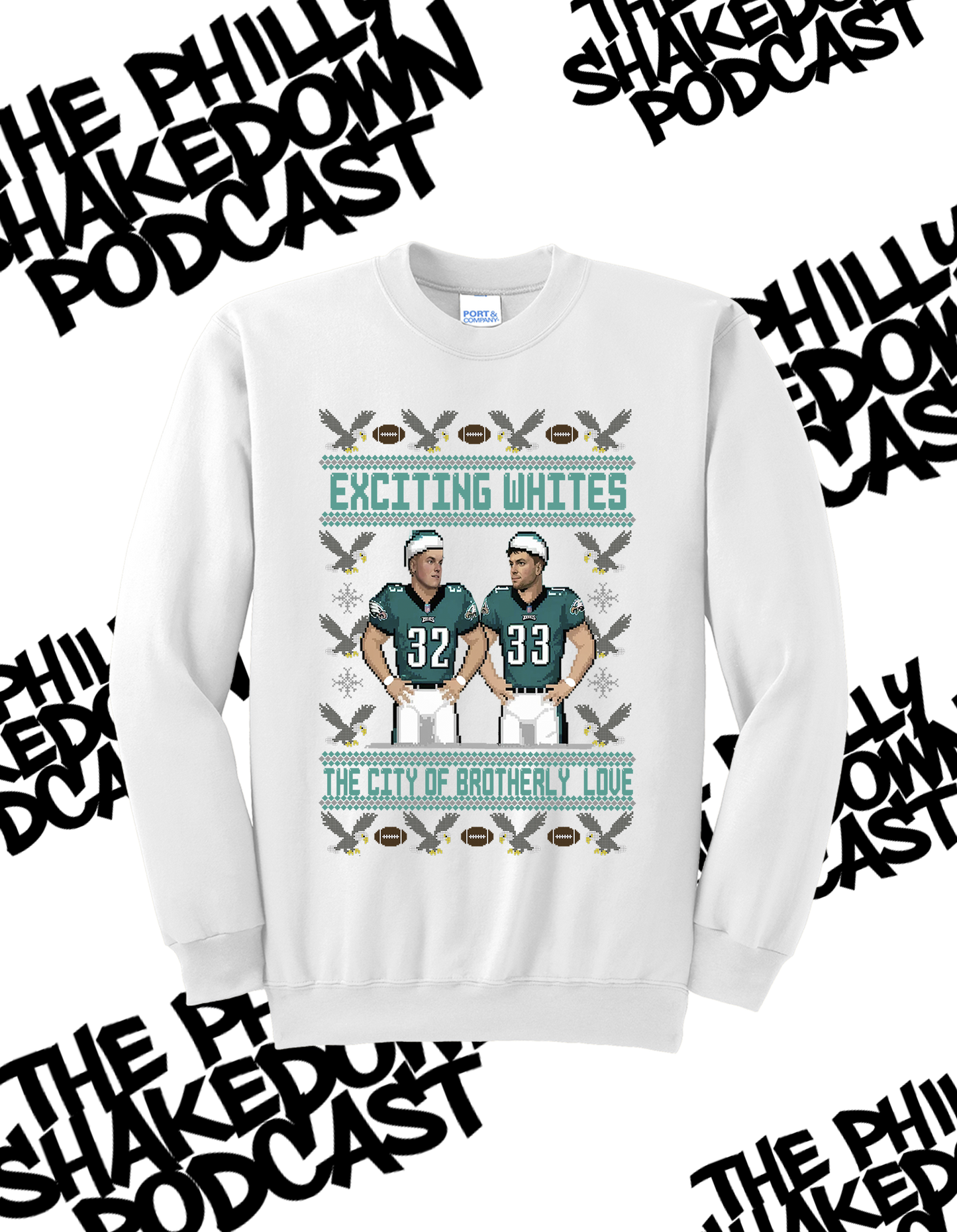 Exciting Whites Ugly Christmas Crewneck Sweater