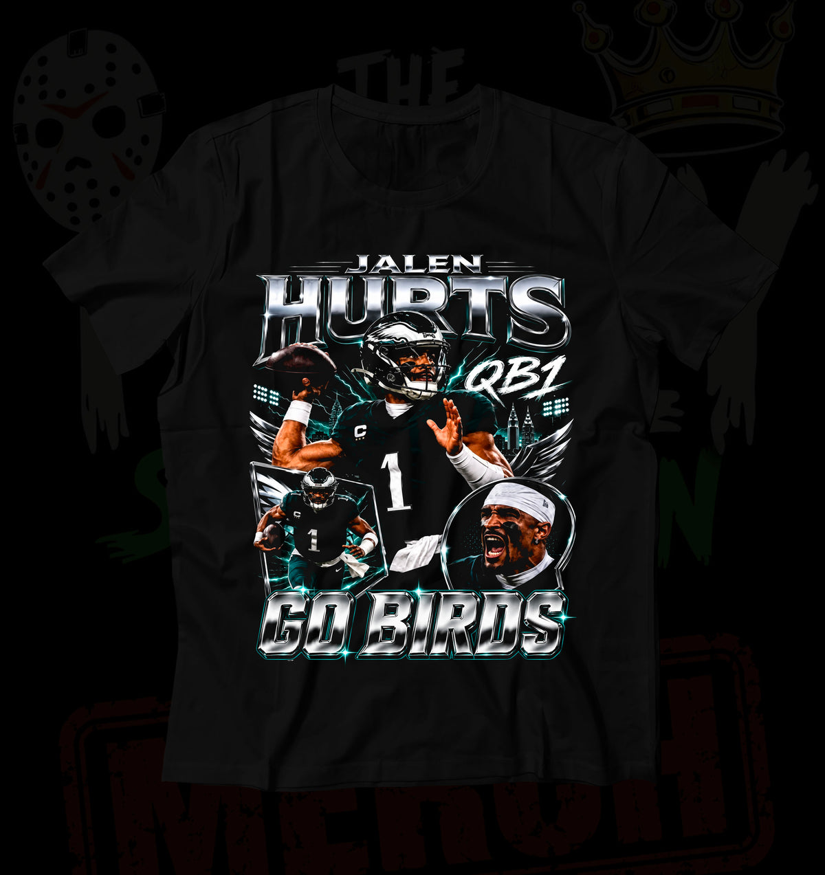 "QB1 Graphic Tee" 100% Ring Spun Cotton Tee
