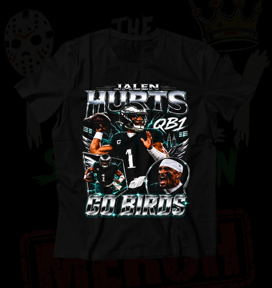 "QB1 Graphic Tee" 100% Ring Spun Cotton Tee